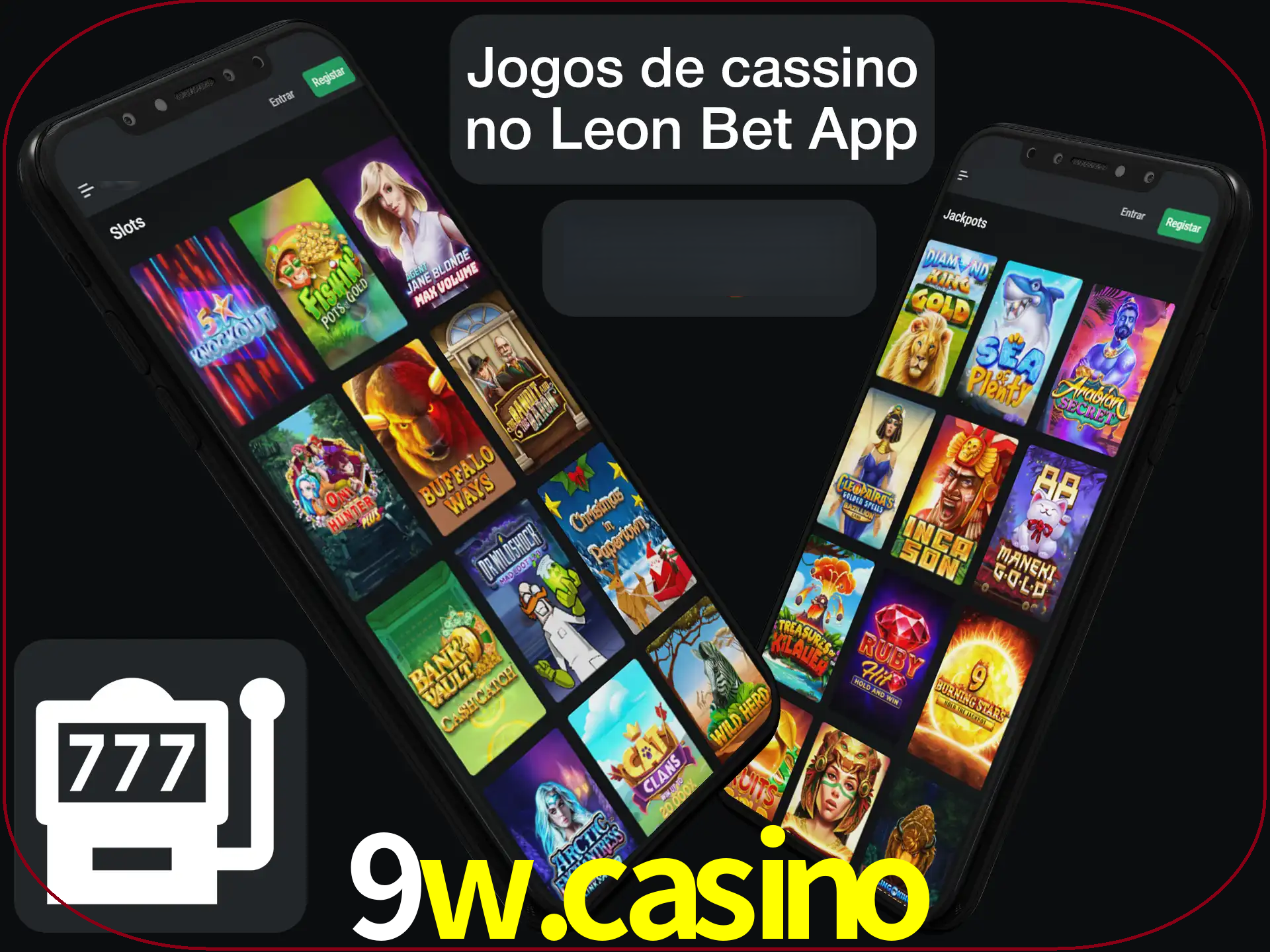 Escolha quais jogos de cassino jogar no app.