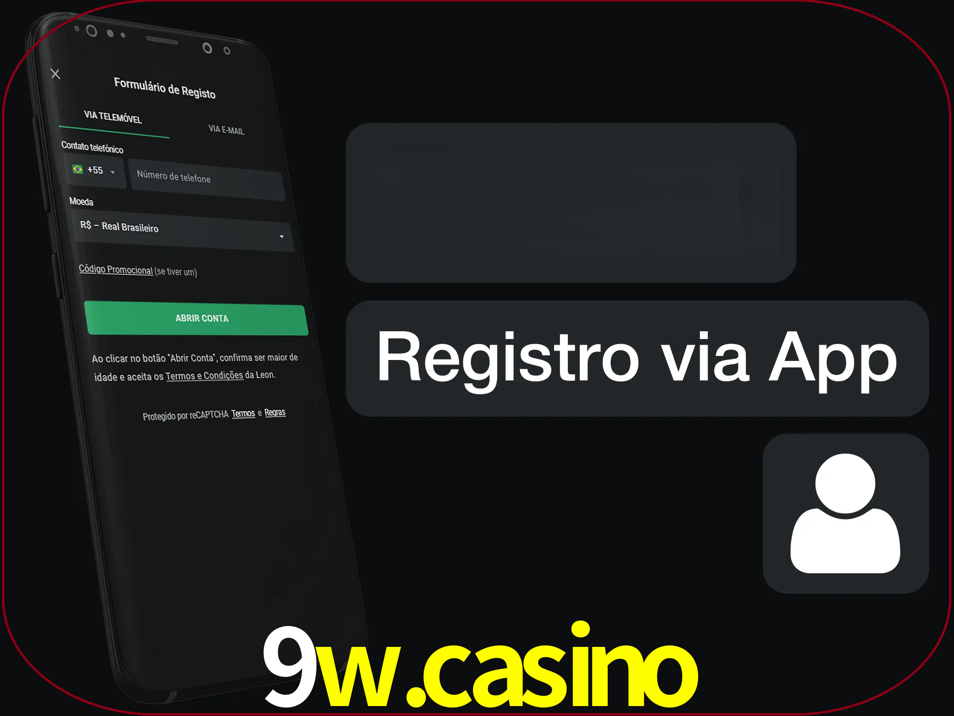 Registre-se com duas etapas usando o aplicativo.