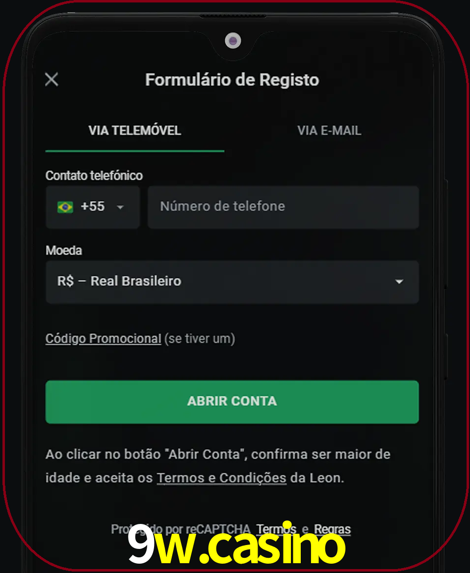 Abra o aplicativo e inicie o processo de registro.